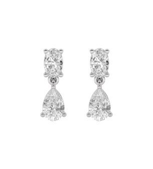 Gaia Luxe Fashion 18k White Gold  Lab-Grown Diamond Earrings