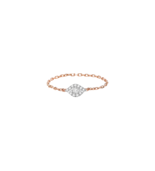 Djula  Diamond Eye Chain Ring in 18K Rose Gold