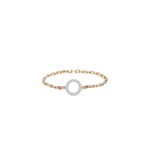 Djula   Diamond Circle Chain Ring  in 18K Yellow Gold