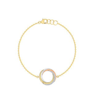 Revolve Trio 18k Yellow, Rose and White Gold Bracelet with Diamonds