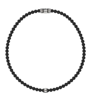 Revolve Necklace in Silver and Black Onyx