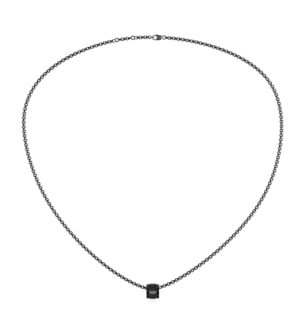 Black Revolve Necklace in Silver