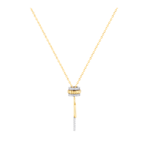 Revolve Diamond Pendant Chain With Moving Mechanism with sliding chain set in 18K Yellow Gold