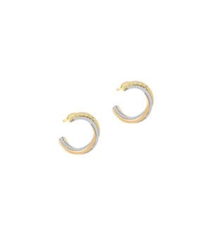 Revolve Trio 18K Yellow, Rose & White Gold Diamond Earrings