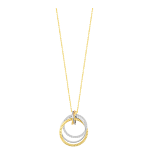 عقد ريفولف تريو من الذهب الأصفر، الوردي والأبيض عيار 18 قيراط مرصّع بالألماس