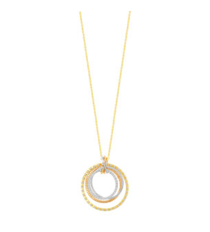 Revolve Trio 18K Yellow, Rose & White Gold Diamond Necklace