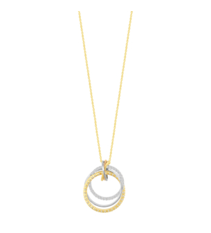 Revolve Trio 18K Yellow, Rose & White Gold Diamond Necklace