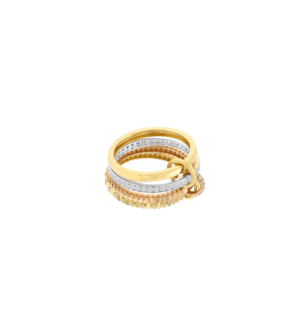 Revolve Trio 18K Yellow, Rose & White Gold Diamond Ring