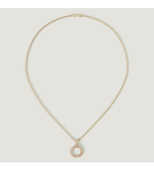 سلسلة ريفولف تريو من الألماس والذهب الأصفر والوردي والأبيض عيار 18 قيراط