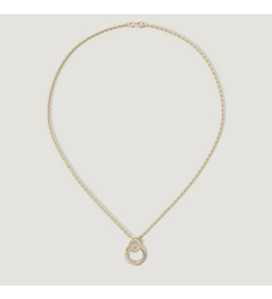 Revolve Trio 18k Yellow, Rose and White Gold Necklace with Diamonds