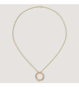 قلادة ريفولف تريو من الذهب الأصفر والوردي والأبيض عيار 18 قيراط المرصعة بالألماس