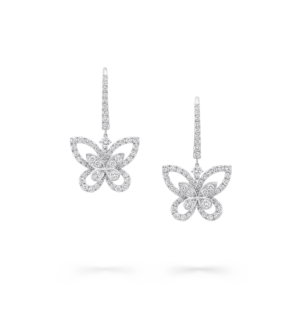 Butterfly Silhouette Diamond Drop Earrings