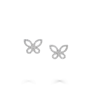 Graff Mini Butterfly Silhouette Diamond Earrings