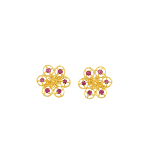 Rangoli 22K Yellow Gold Ruby Earrings