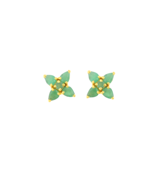 Rangoli 22K Yellow Gold Emerald Earrings