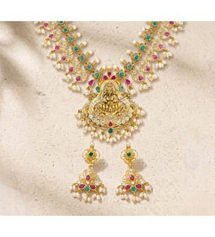 Rangoli Necklace & earring in 22k Gold