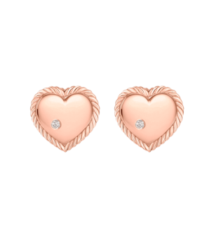 Forget Me Knot Heart With Diamonds Earring