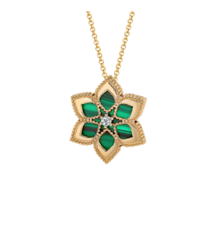 Stella D'Oro 18K Rose Gold Diamond And Malachite Necklace