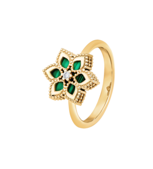 Stella D'Oro 18K Rose Gold Diamond And Malachite Ring