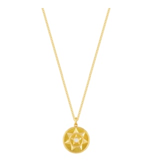 Farfasha Shams 18k Yellow Gold Golden Mother of Pearl and Diamond Necklace