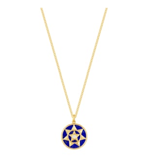 Farfasha Shams 18k Yellow Gold Lapis Lazuli and Diamond Necklace