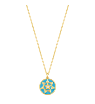 Farfasha Shams 18k Yellow Gold Turquoise and Diamond Necklace