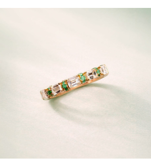 Baguette 18K Yellow Gold Diamond Ring