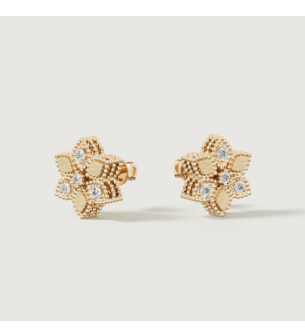 Stella D'Oro 18K Yellow Gold Diamond Earrings