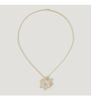Stella D’oro Fior di Luce 18k Yellow Gold Diamond & Mother of Pearl Necklace