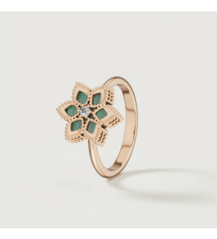 Stella D'Oro 18K Rose Gold Diamond And Malachite Ring