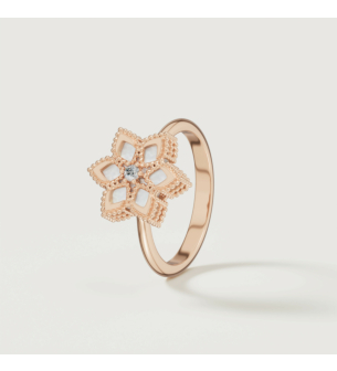 Stella D'Oro 18K Rose Gold Diamond And Mother Of Pearl Ring