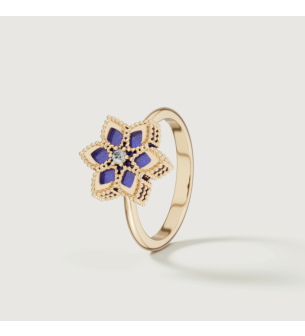 خاتم ستيلا دورو إيدن من الذهب الأصفر عيار 18 قيراط والألماس واللازورد