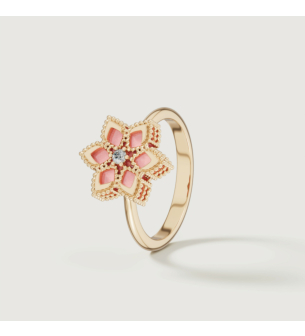 خاتم ستيلا دورو إيدن من الذهب الأصفر عيار 18 قيراط والألماس والأوبال الوردي