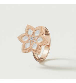 Stella D'Oro 18K Rose Gold Diamond And Mother Of Pearl Ring