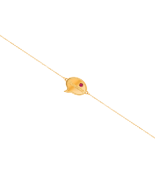 SWEETIE Bubble Oval Ruby Adjustable Bracelet in 14k Yellow Gold
