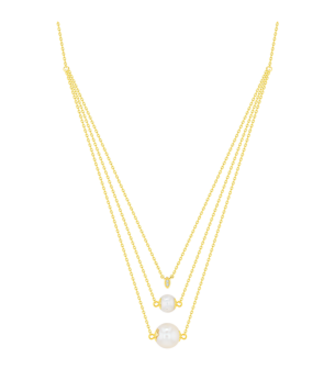 Kiku Trendy 0.01 Carat Diamond and Pearl Necklace 