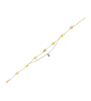 Kiku 18k Yellow & White Gold Anklet