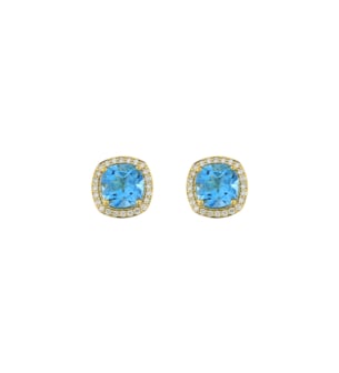 Vera 18k Yellow Gold Topaz and Diamond Earrings