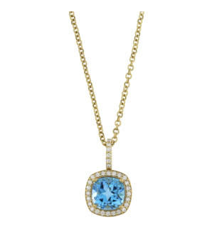 Vera 18k Yellow Gold Topaz and Diamond Necklace