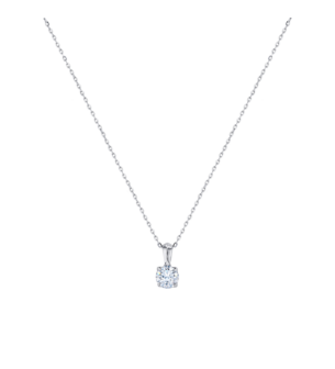 سلسلة غايا سوليتير مع تعليقة من الذهب الأبيض عيار 18 قيراط ومرصّعة بالألماس 1 قيراط 