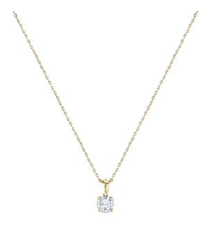سلسلة غايا سوليتير مع تعليقة من الذهب الأبيض عيار 18 قيراط ومرصّعة بالألماس 1 قيراط 
