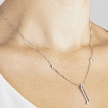 Alif White Gold Diamond Necklace