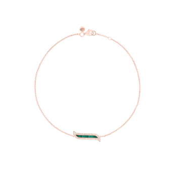 Alif Mosaic Malachite & Diamond Bracelet In 18K Rose Gold