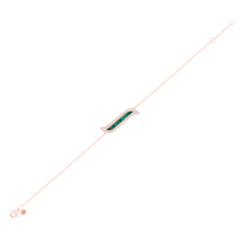 Alif Mosaic Malachite & Diamond Bracelet In 18K Rose Gold