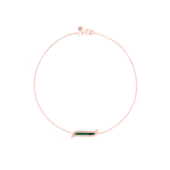 Alif Mosaic Malachite & Diamond Bracelet In 18K Rose Gold