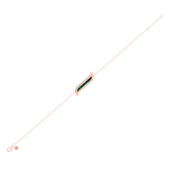 Alif Mosaic Malachite & Diamond Bracelet In 18K Rose Gold