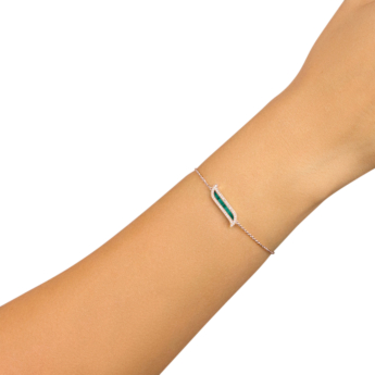 Alif Mosaic Malachite & Diamond Bracelet In 18K Rose Gold