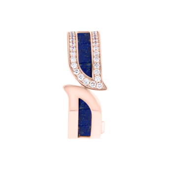 Alif Mosaic Lapis Lazuli & Diamond Hoop Earrings In 18K Rose Gold