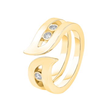 Alif Brilliance 18k Yellow Gold and Diamond Ring