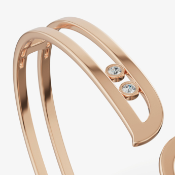 Alif Brilliance 18k Rose Gold and Diamond Bangle